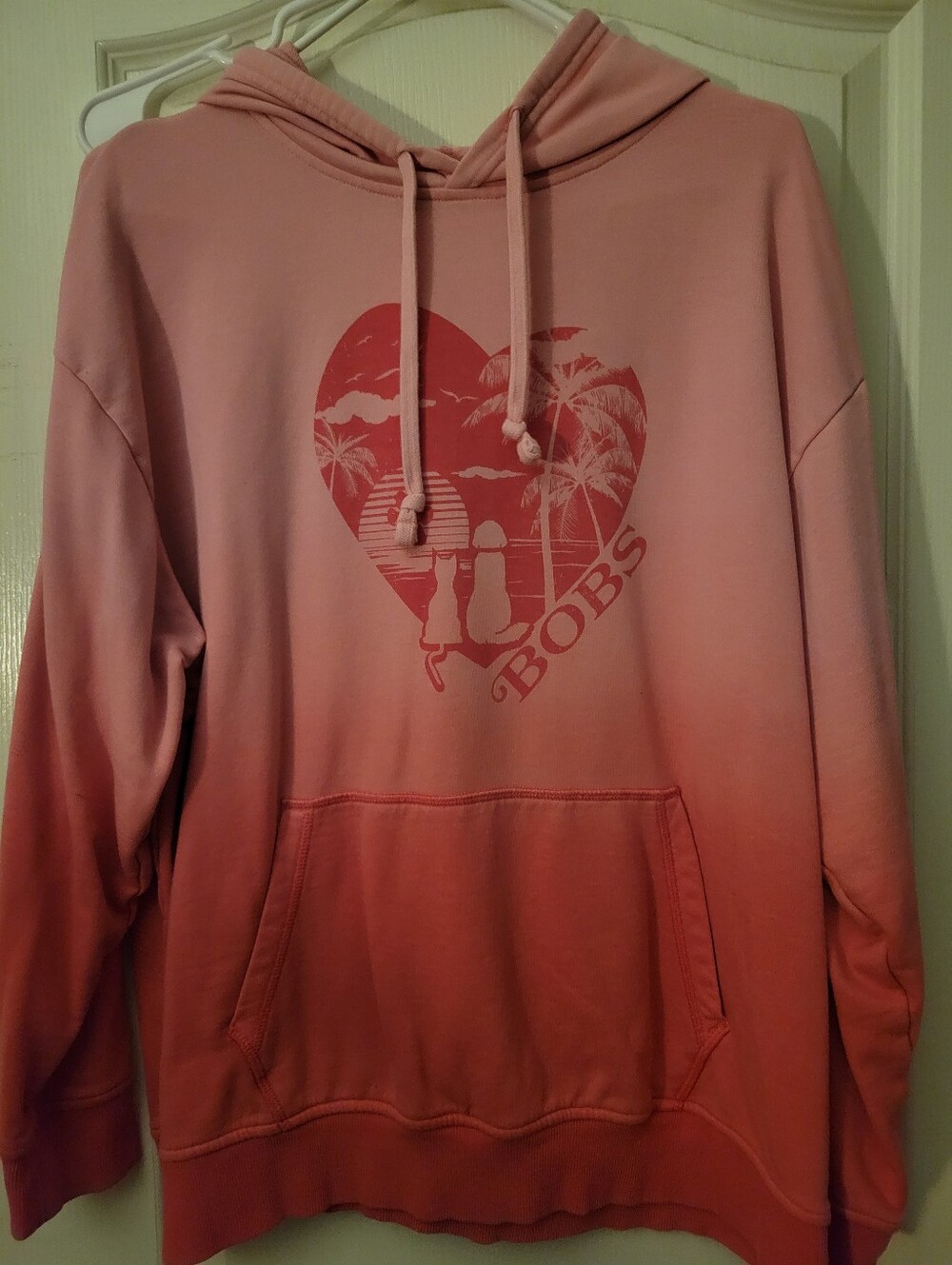 Skechers Pink Ombre Heart Graphic Crewneck Hoodie